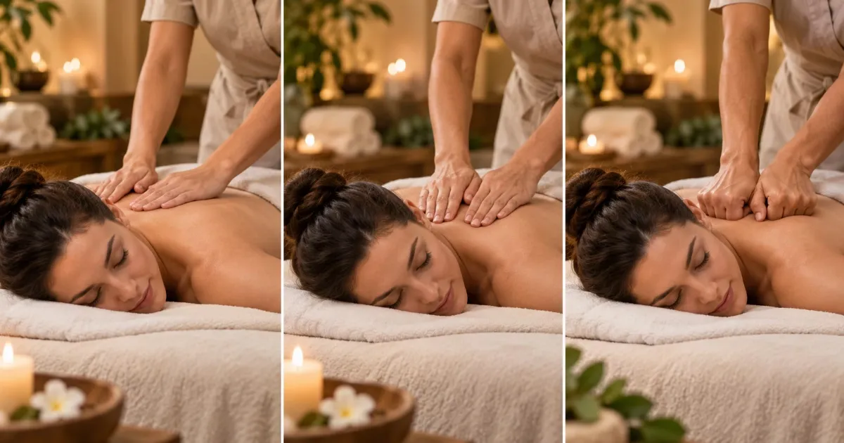 Massage pressure levels guide: gentle to deep chart with tissue depth and client sensation for each level